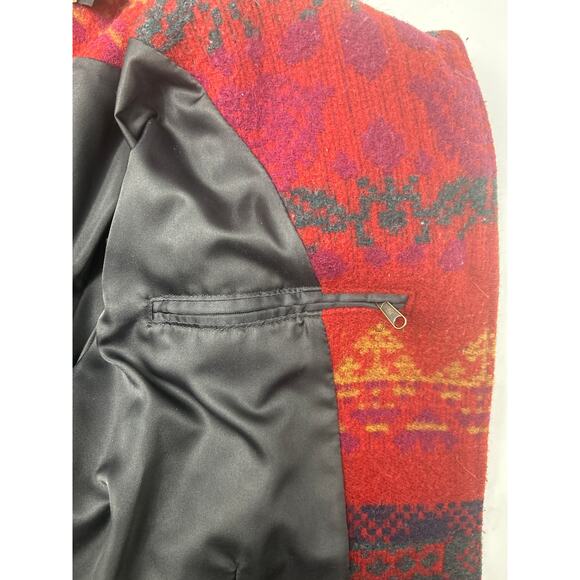 Vintage Woolrich Floral Wool Barn Coat Jacket Blanket Chore L Made In USA - Picture 7 of 10